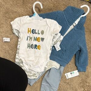 Carter's Blue Hoodie and White Bodysuit Set